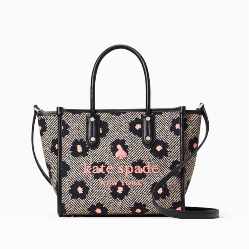 kate spade Black and Pink Floral Tote - Picture 2 of 10